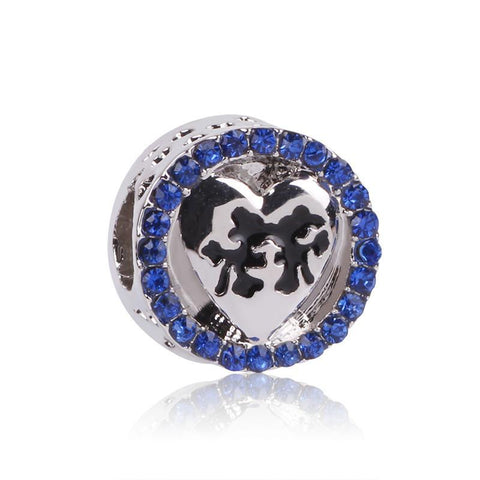 Silver Blue Charm Beads