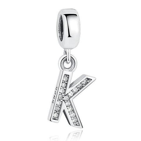 Silvery Letter Charm