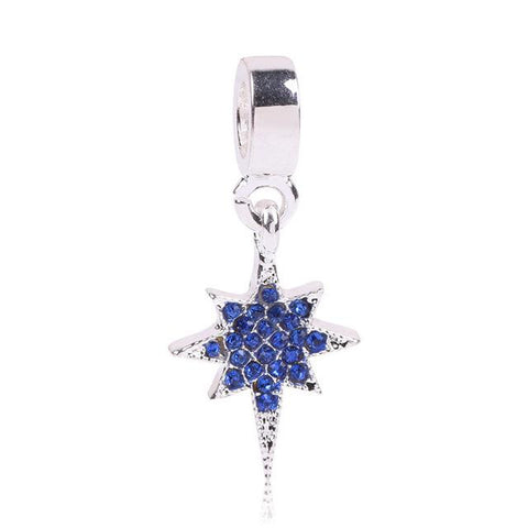 Silver Blue Charm Beads