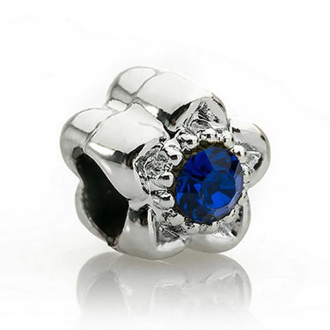Silver Blue Charm Beads