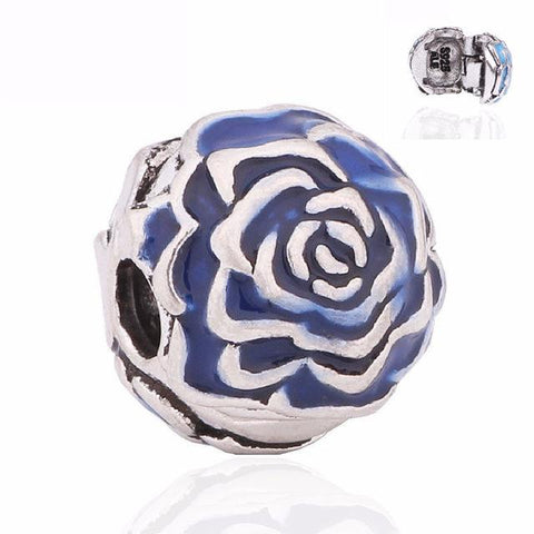 Silver Blue Charm Beads