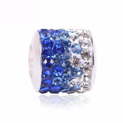 Silver Blue Charm Beads