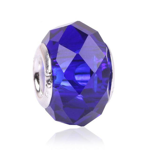 Silver Blue Charm Beads