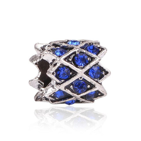 Silver Blue Charm Beads