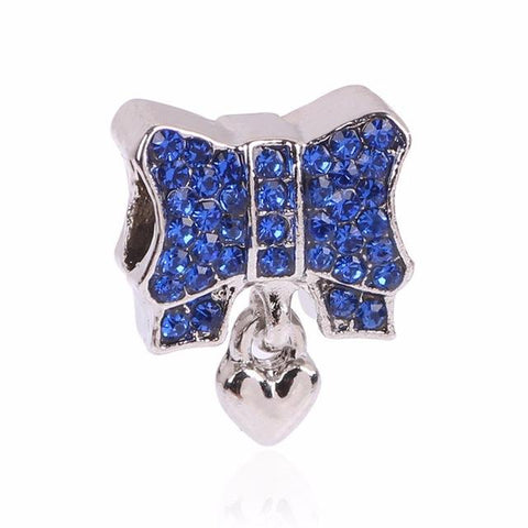 Silver Blue Charm Beads