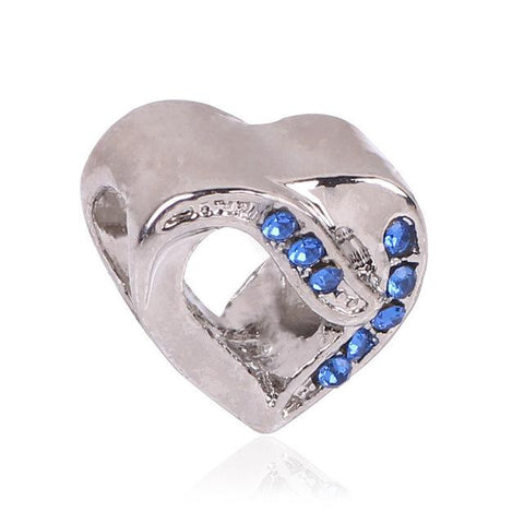 Silver Blue Charm Beads