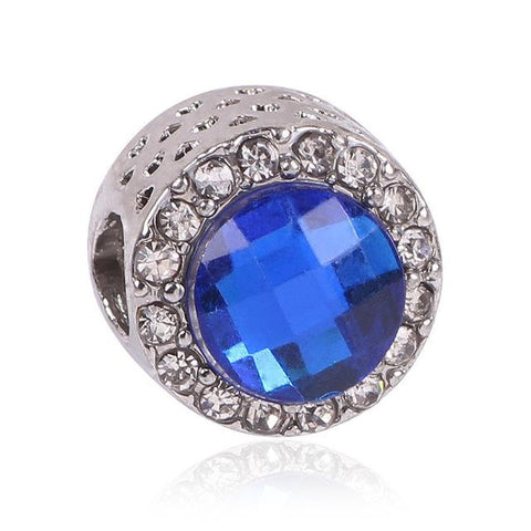 Silver Blue Charm Beads
